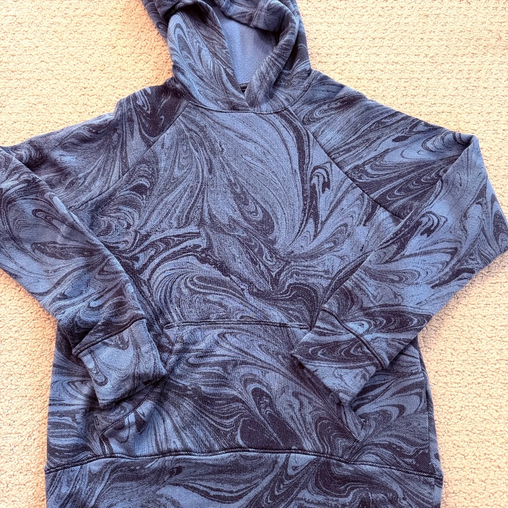 Athleta Girl Blue Marble Hoodie size 6